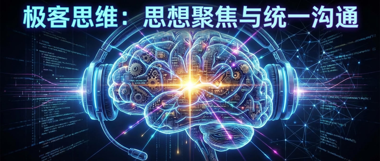 文生图:一个由齿轮和代码组成的抽象大脑。大脑的核心区域(代表核心领域)在闪闪发光,周围有许多思维线(代表统一语言)连接着大脑的不同部分。大脑的外部有一个耳机,象征着与外部世界的沟通。整个画面强调思想的聚焦和沟通的统一。风格:概念艺术、抽象、科技感。